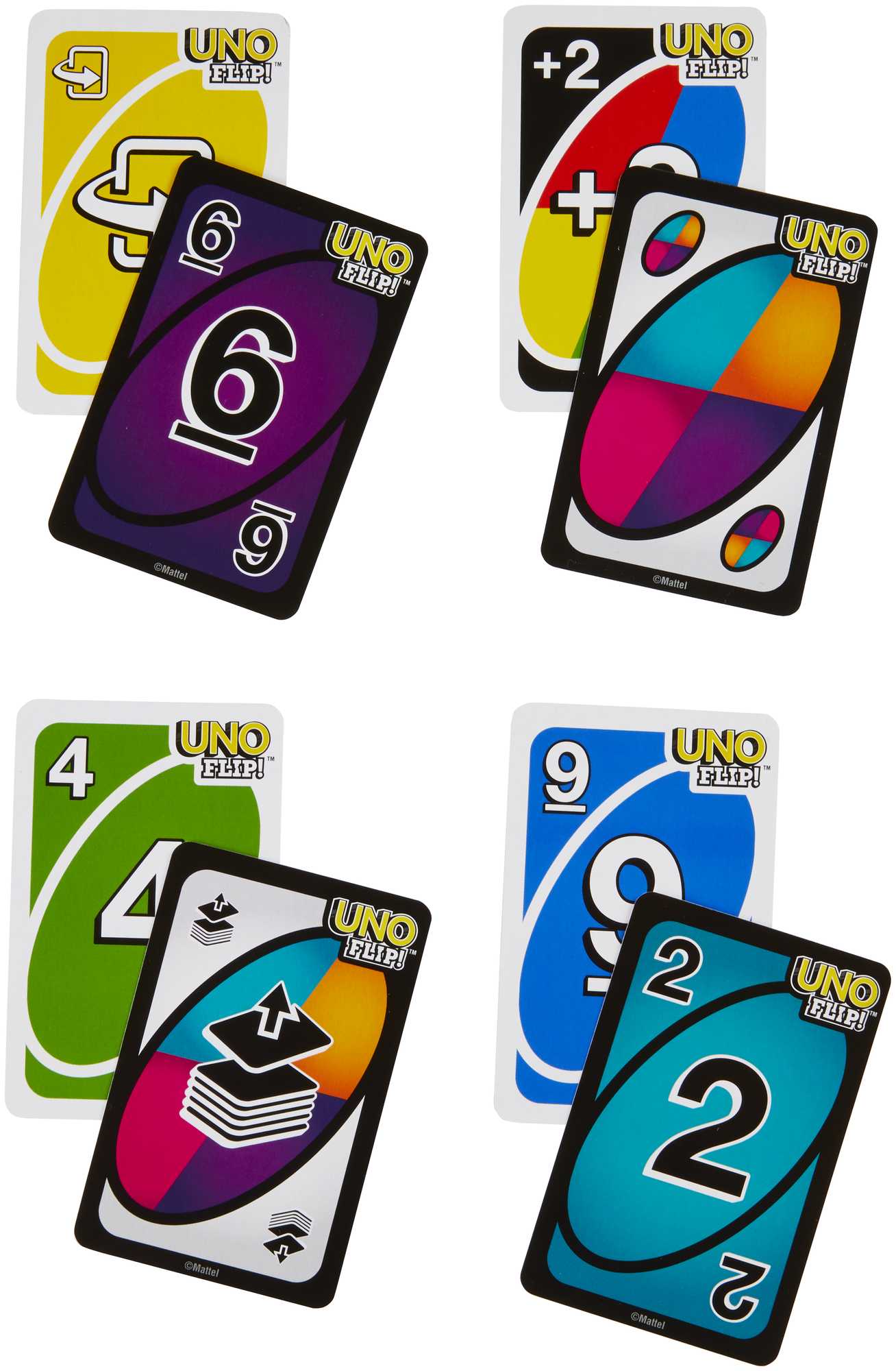 UNO Party Pack of 4 Card Games for Kids & Adults Featuring UNO, DOS, UNO  Flip & UNO Dare 